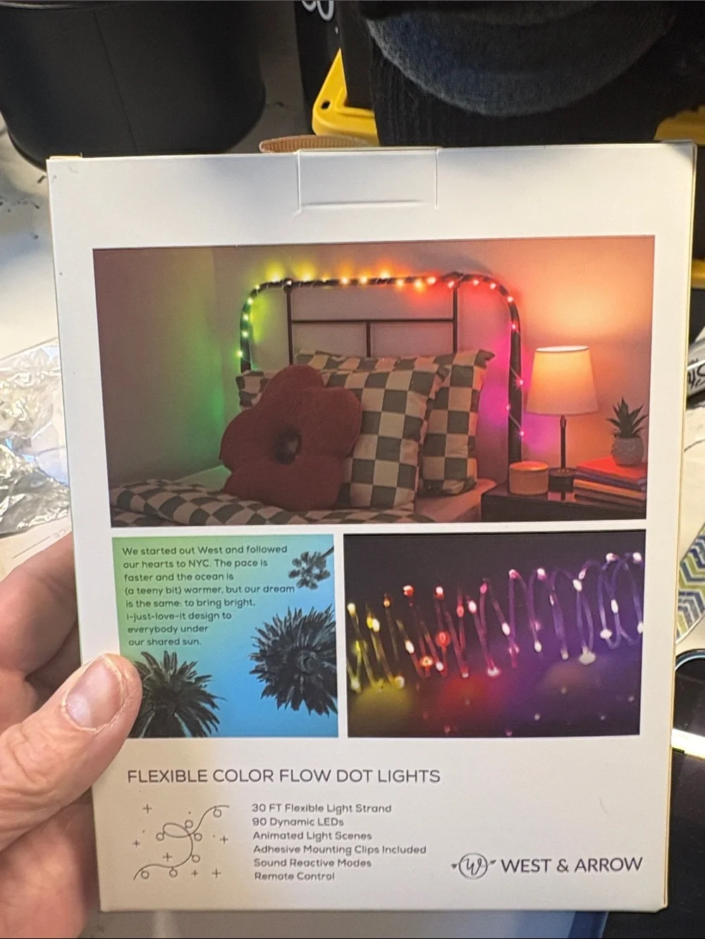 Multicolor LED Wall Tapestry – Color Flow Dot Lights
